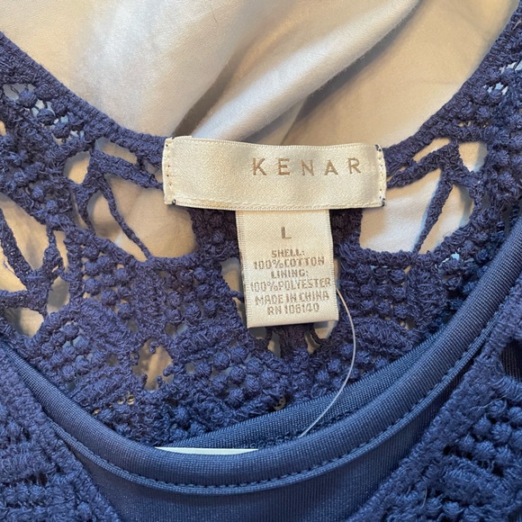 Kenar beautiful all crochet tank top size Large in royal blue. Fully lined NWT - Picture 3 of 6